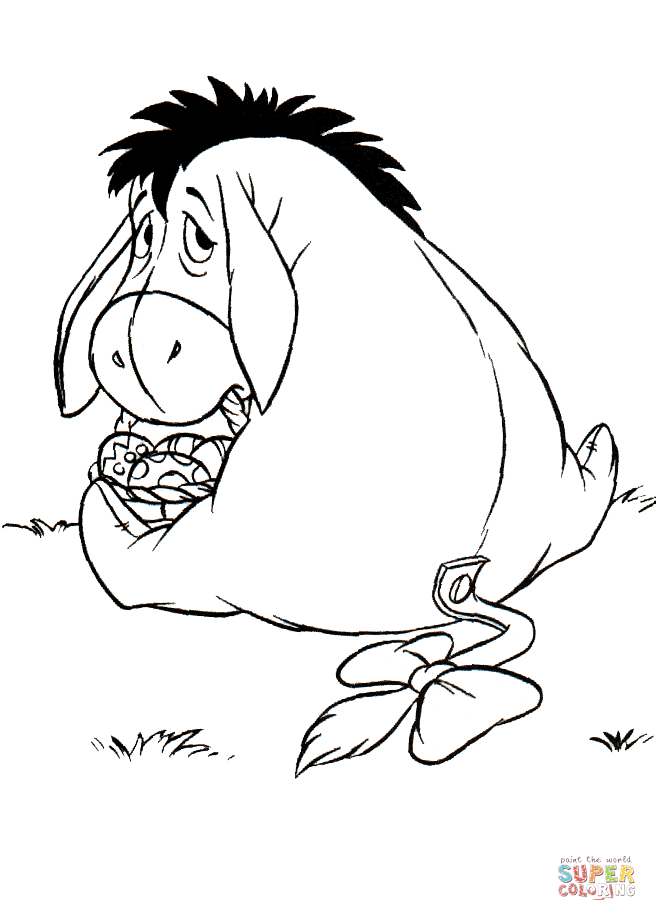 Easter eeyore coloring page free printable coloring pages