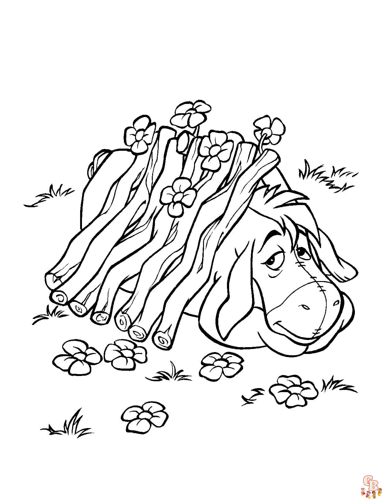 Printable eeyore coloring pages free for kids and adults