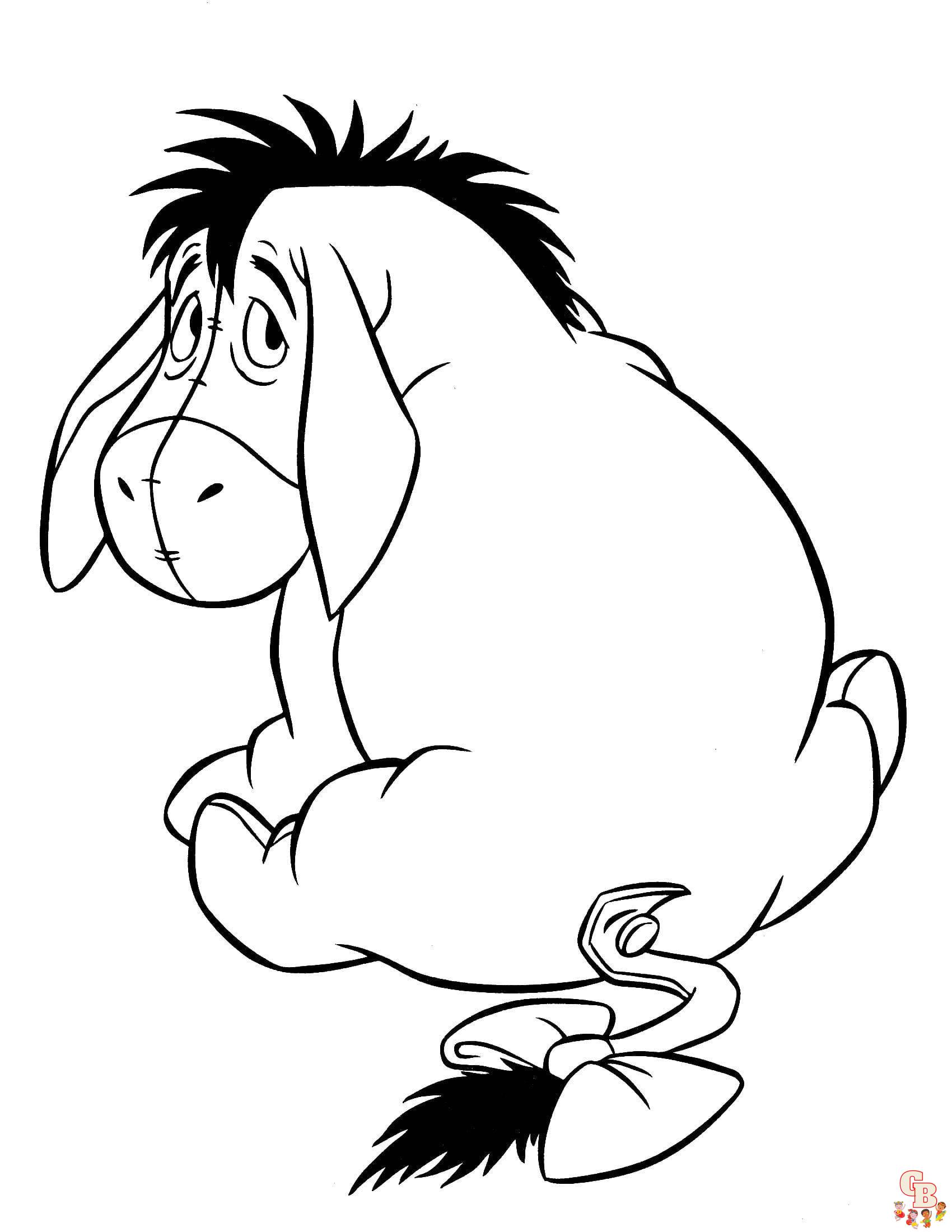 Printable eeyore coloring pages free for kids and adults