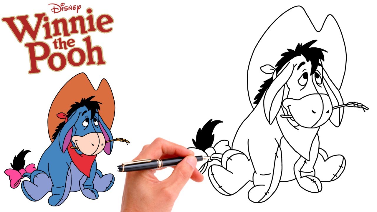 How to draw eeyore easy from winnie the pooh step