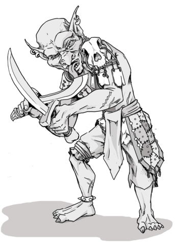 Dungeons and dragons goblin coloring page free printable coloring pages