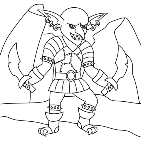 Cartoon goblin coloring page free printable coloring pages