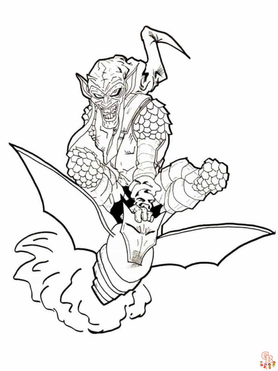 Printable green goblin coloring pages free for kids and adults