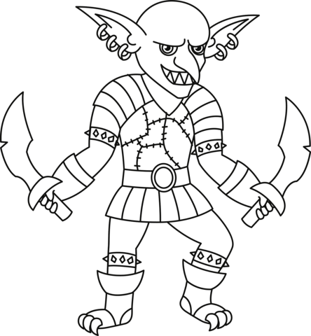 Cartoon goblin coloring page free printable coloring pages