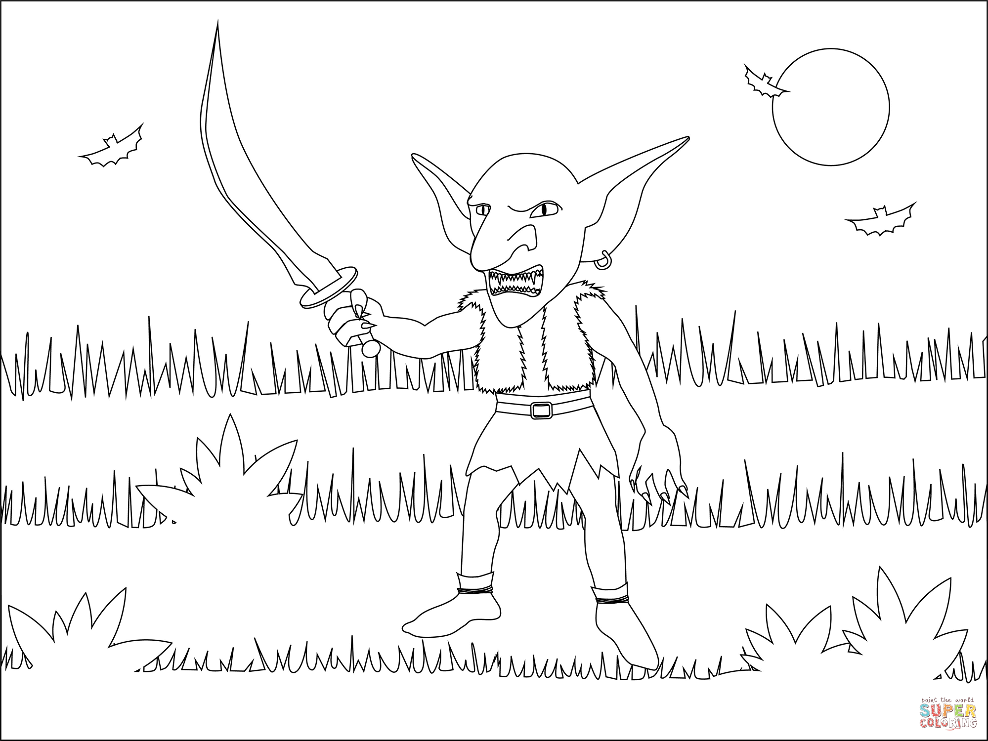 Goblin coloring page free printable coloring pages