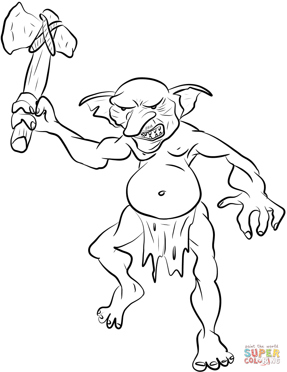 Goblin coloring page free printable coloring pages