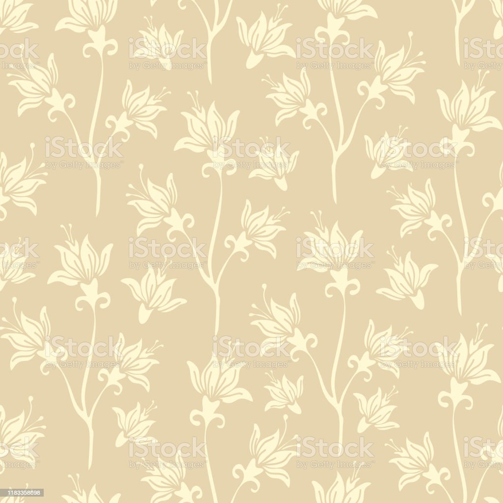 Simple wallpaper pattern design with white lilys on stone background beautiful romantic style stock illustration