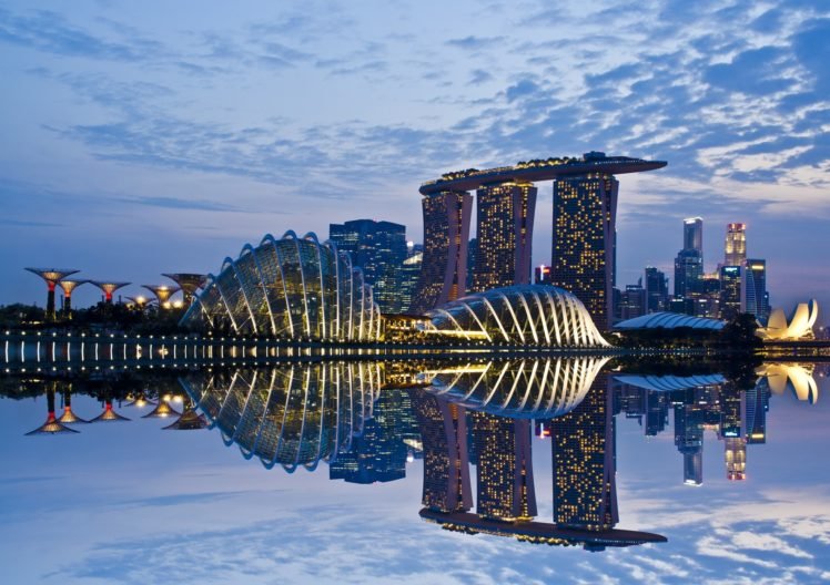 Cityscape architecture reflection singapore marina bay hd wallpapers desktop and mobile images photos