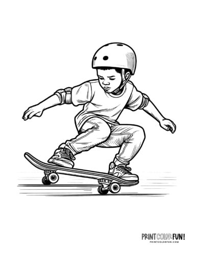 Skateboards skateboarder coloring pages at