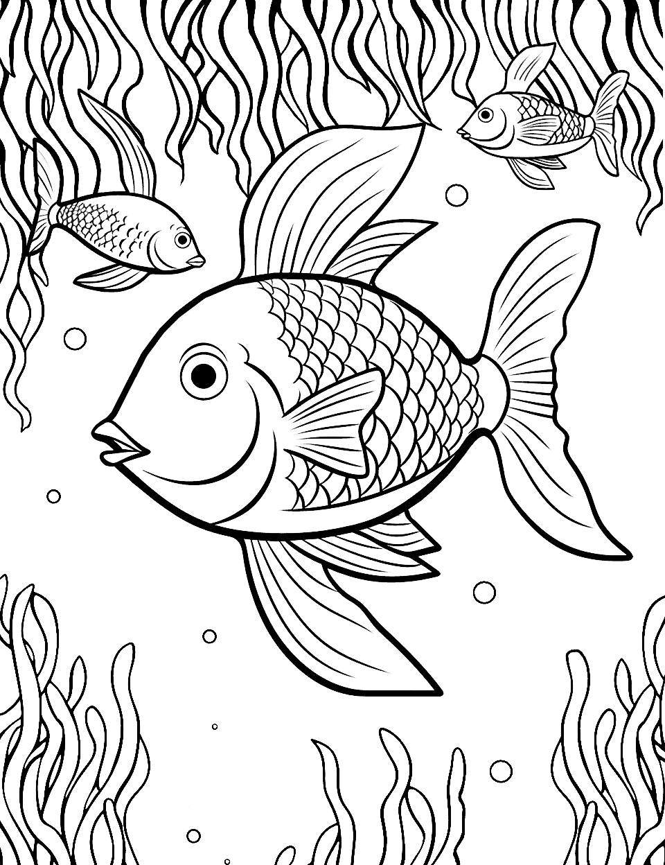 Fish coloring pages free printable sheets