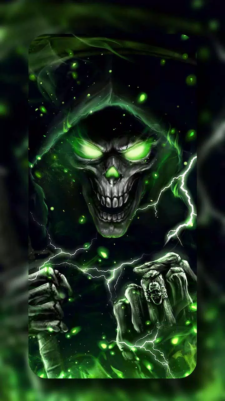 Green fire skull live wallpapers apk pour android tãlãcharger