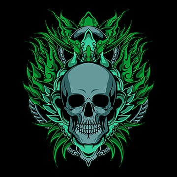 Green skull png transparent images free download vector files