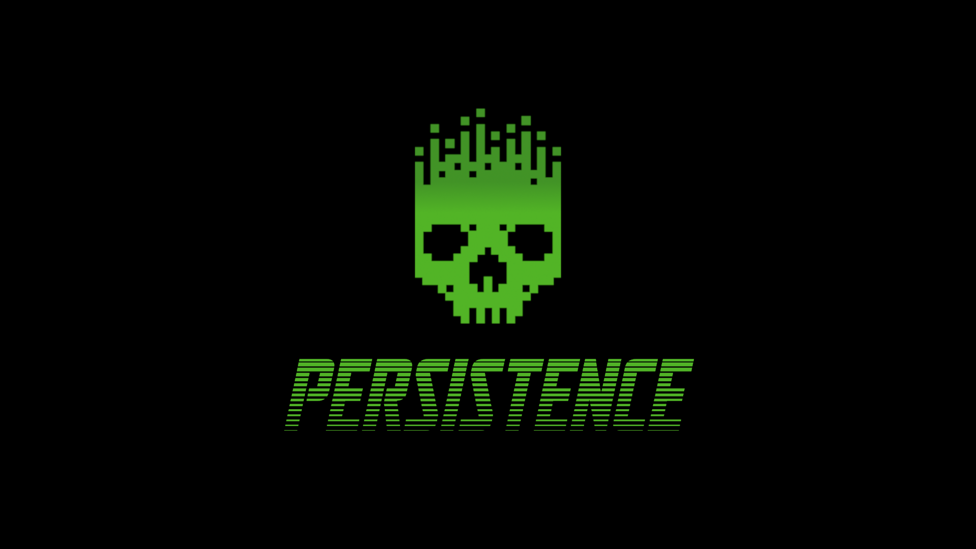 Dark motivational text minimalism green hackers pixels skull