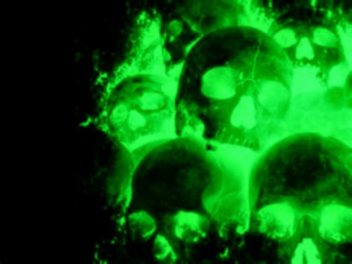 Neon skulls green