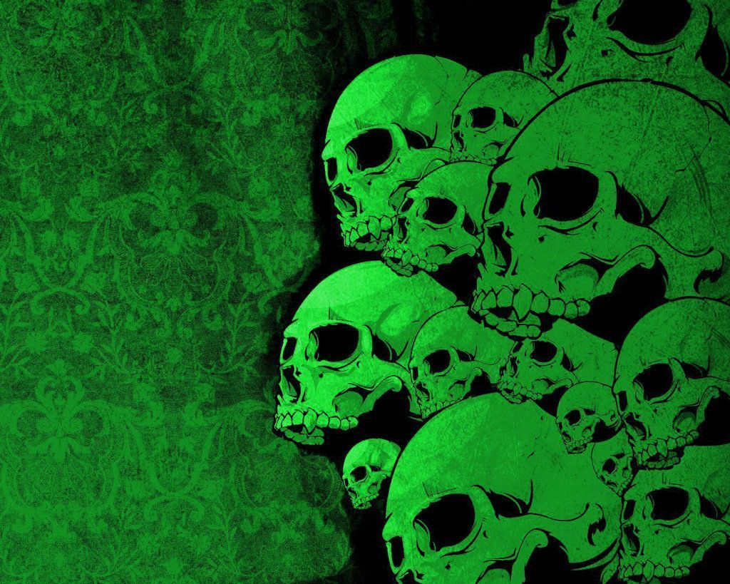 Neon green skull wallpapers