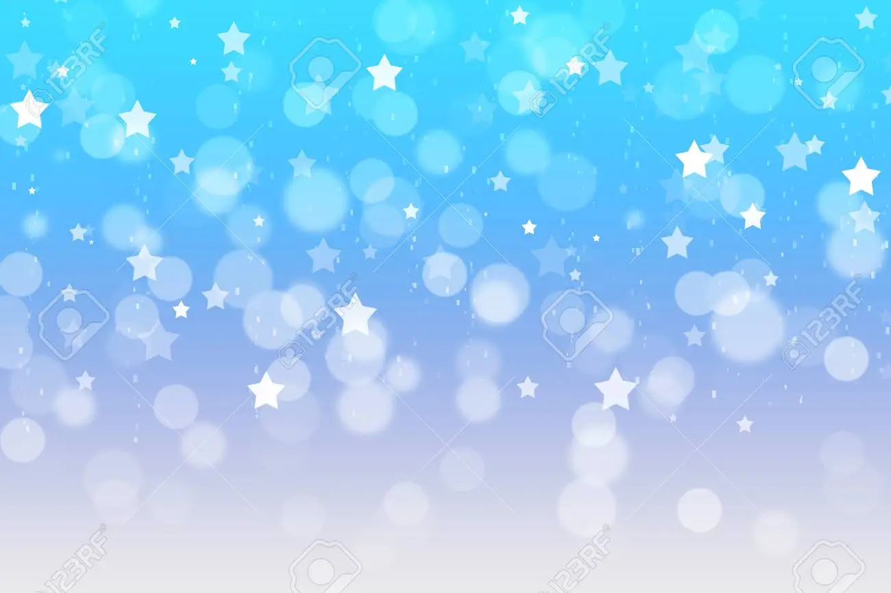 Abstract blue background wallpaper light blue color gradient blurred bokeh graphic background with shiny stars and sparkle lights design for your business festival celebration concept stock photo picture and royalty free image