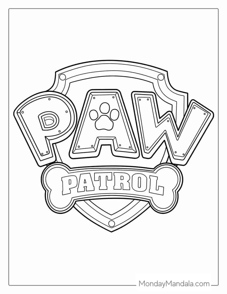 Paw patrol coloring pages free pdf printables
