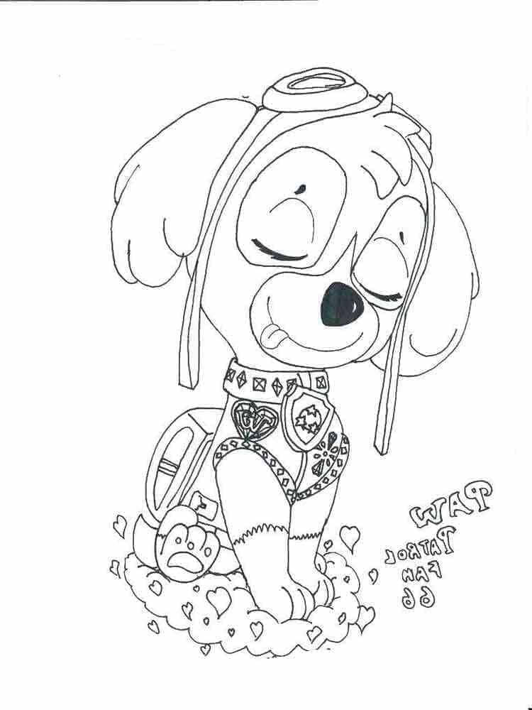 Paw patrol skye badge coloring page