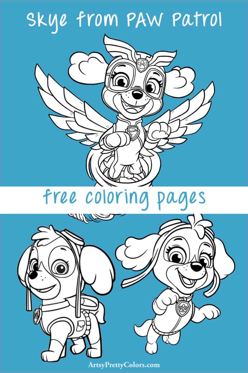 Cute paw patrol skye coloring pages free