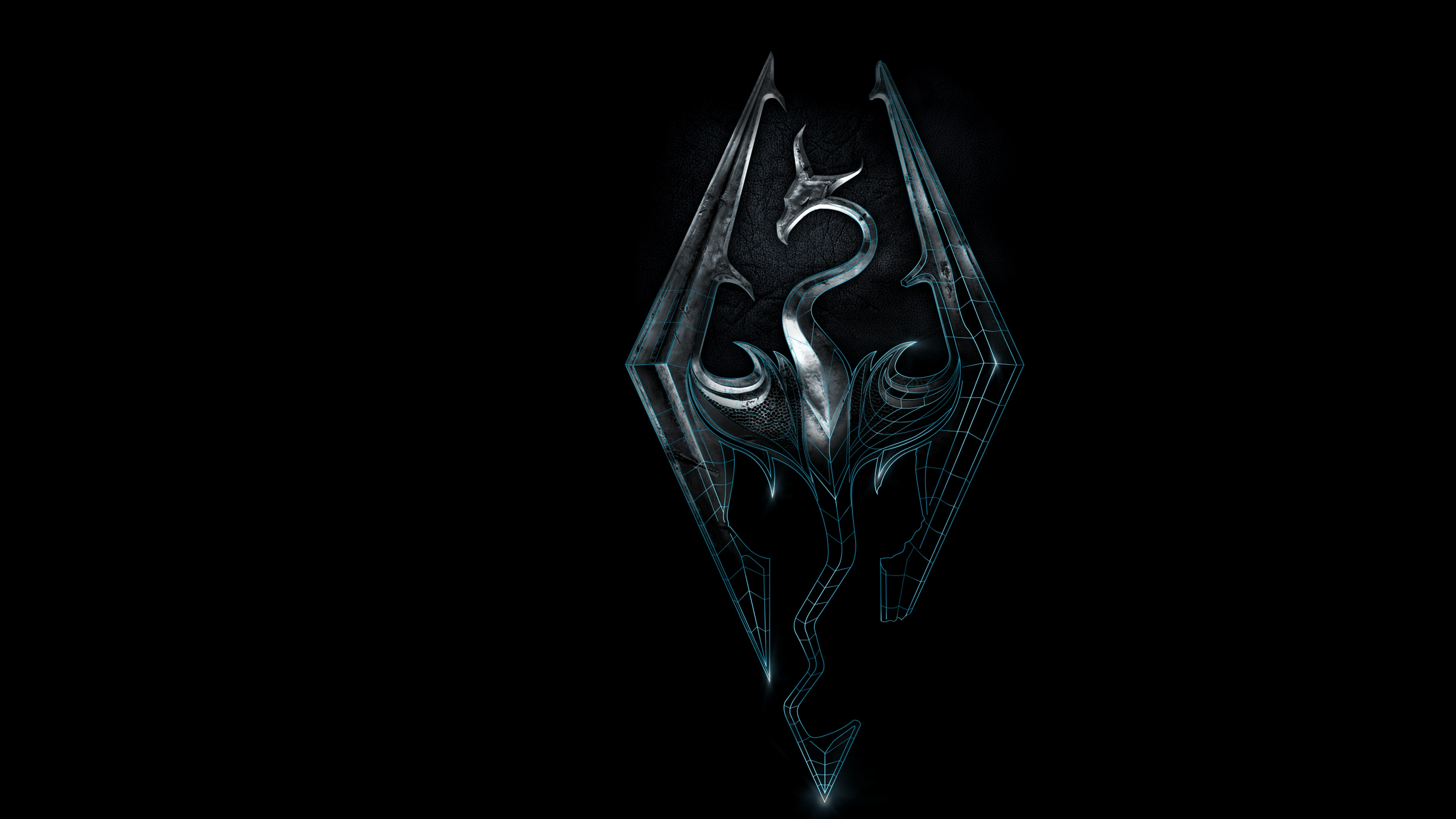 Skyrim logo wallpapers and backgrounds k hd dual screen