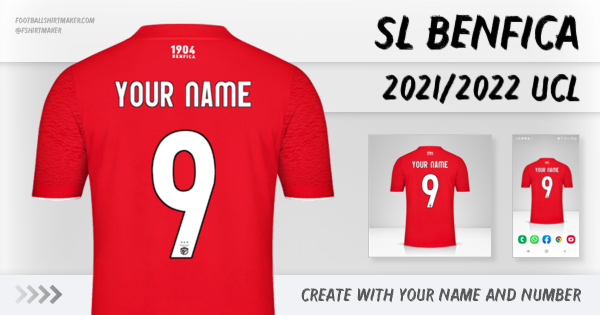 Create custom sl benfica shirt ucl with your name