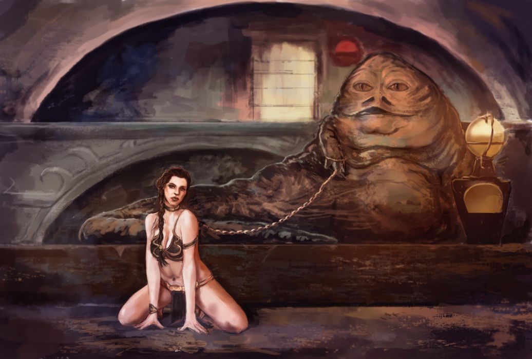 Slave leia and jabba the hutt ic wallpaper x