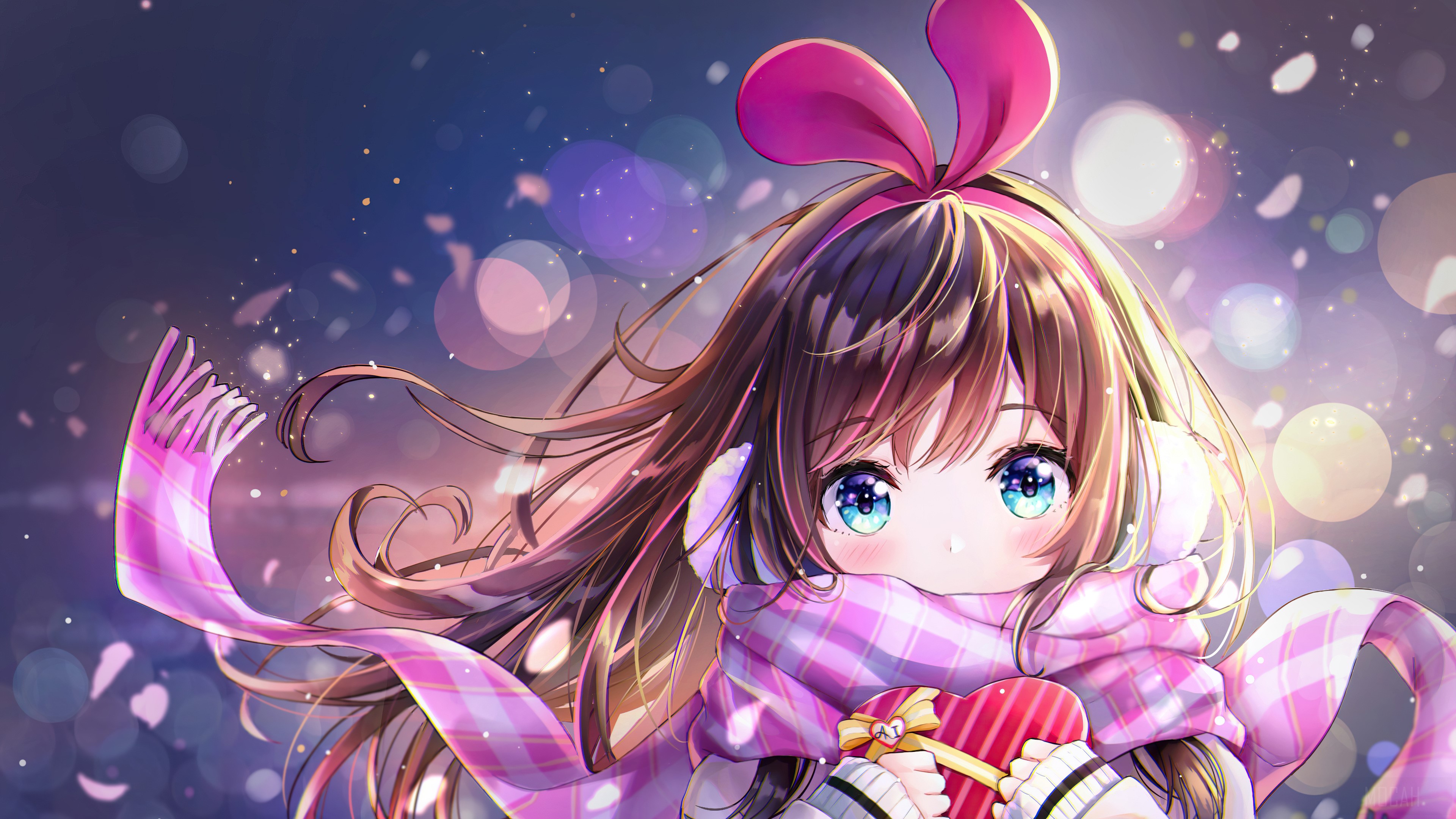 Cute anime girls winter scarf k