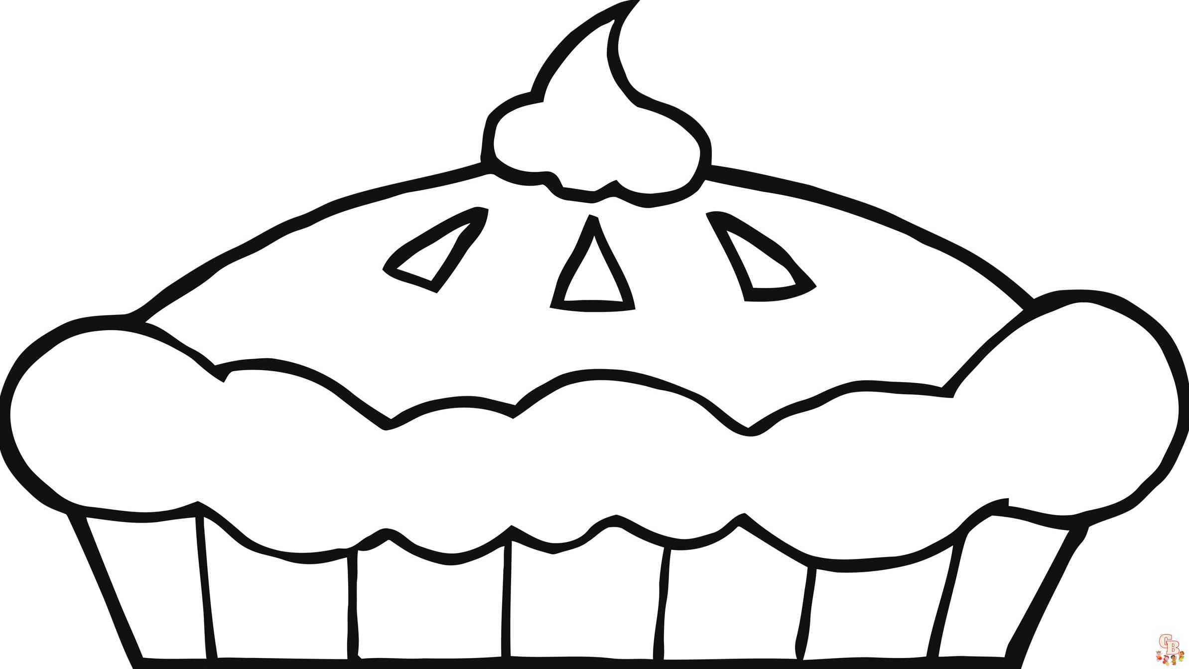 Printable pie coloring pages free forv kids and adults