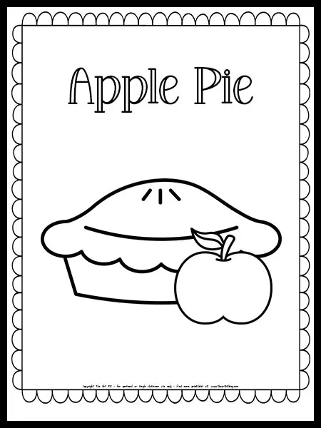 Apple pie coloring page free printable â the art kit