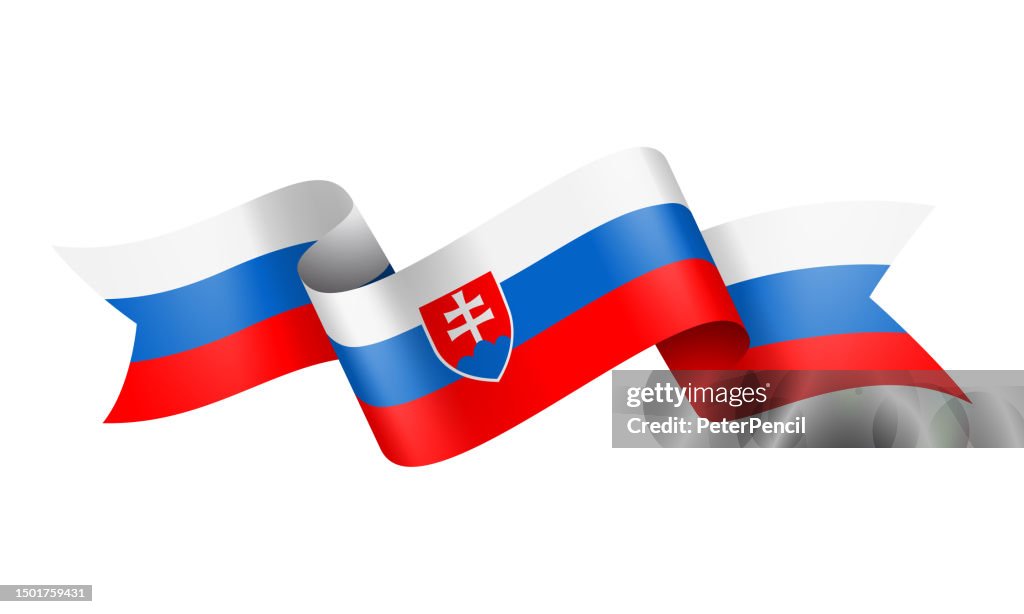 Slovakia flag ribbon vector stock illustration high