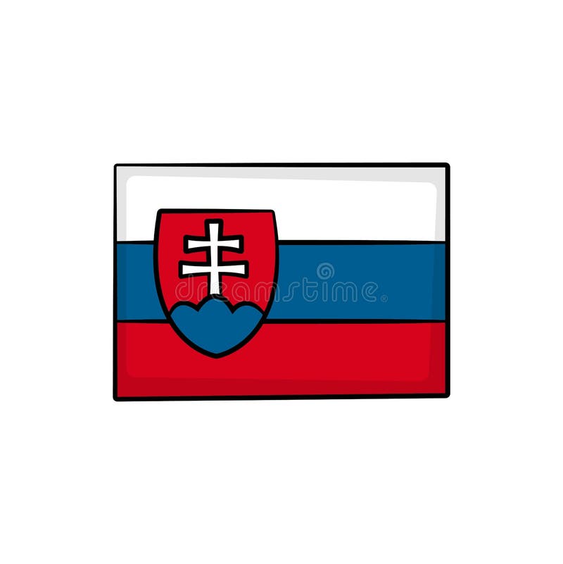 Slovakia flag in drawing style isolated vector stock vector