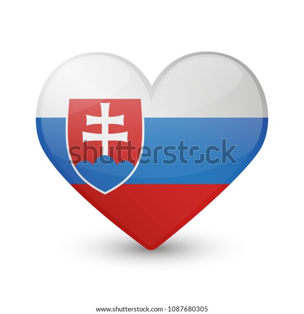 Slovakia flag heart love emoji icon stock vector royalty free