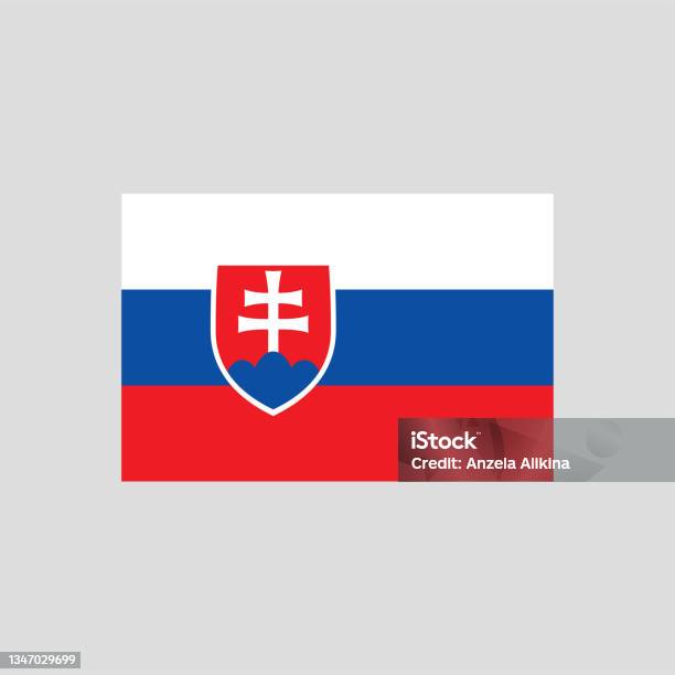 Slovakia square flag vector flat icon stock illustration