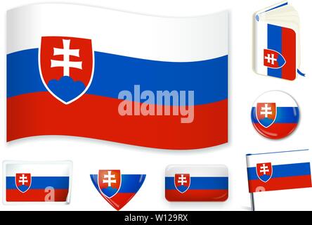 National flag of the slovakia in the shape of a heart and the inscription i love slovakia vector illustration stock vector image art