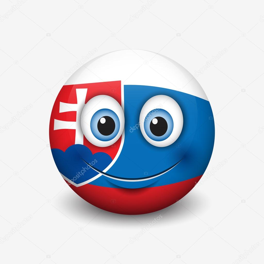 Slovakia flag smiley stock vector by ipetrovic