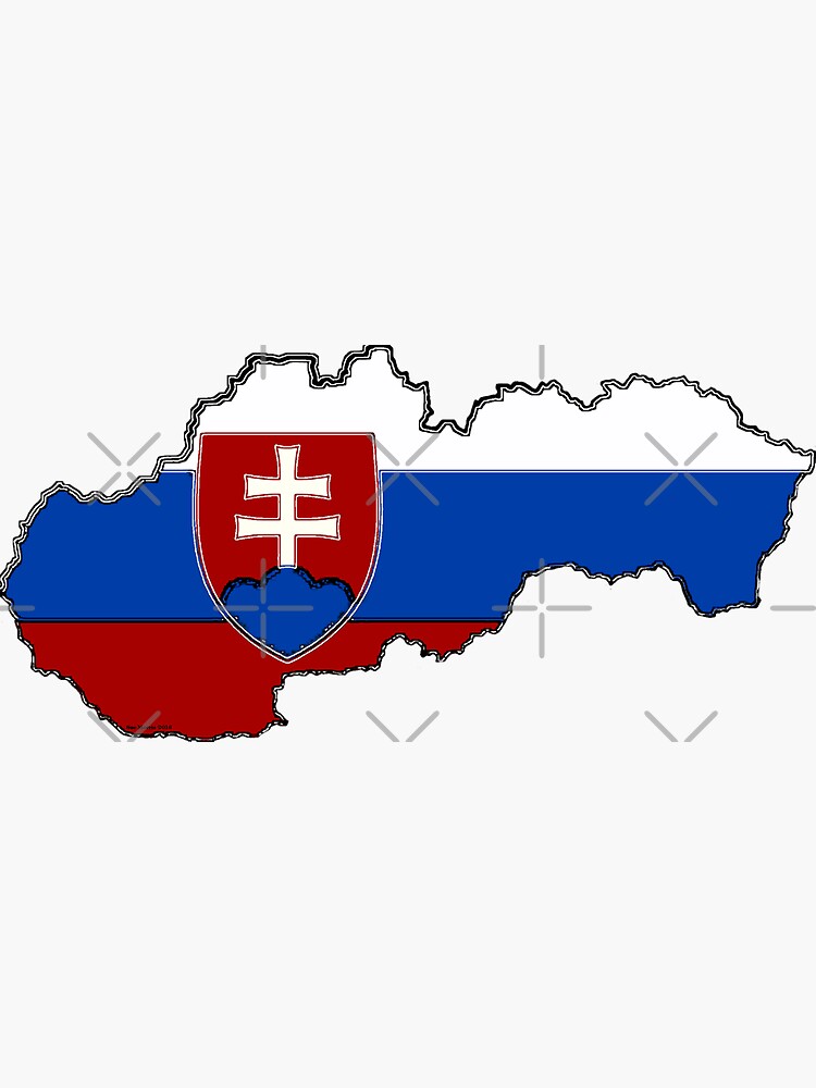 Slovakia map with slovakian flag sticker for sale by havocgirl