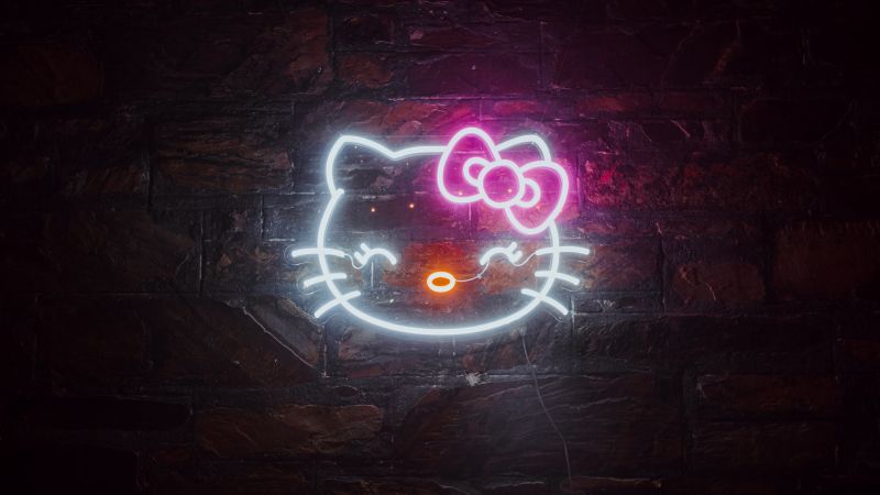 Hello kitty wallpaper k neon sign cute photography