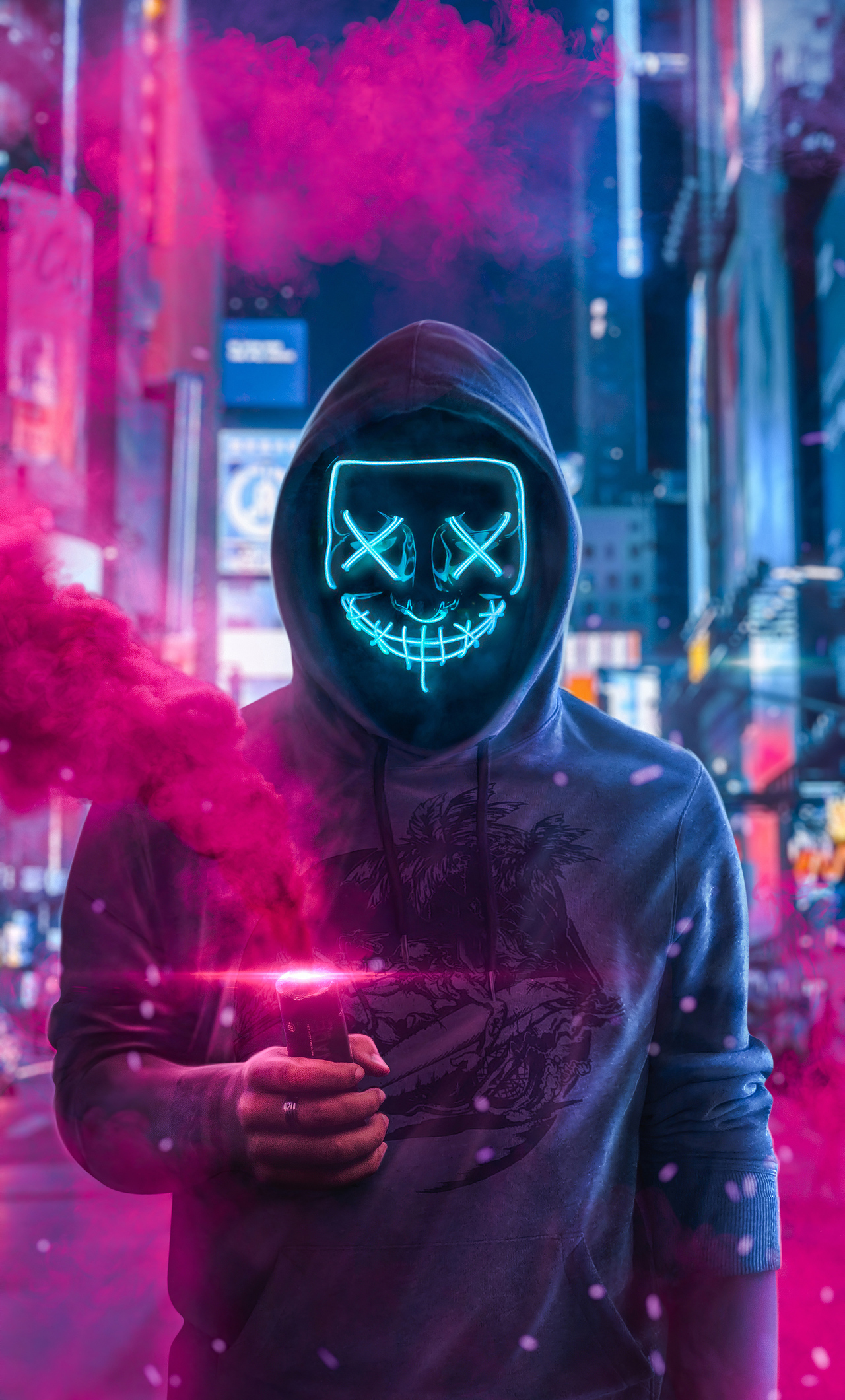 X mask guy with smoke bomb in hand k iphone hd k wallpapers images backgrounds photos and pictures