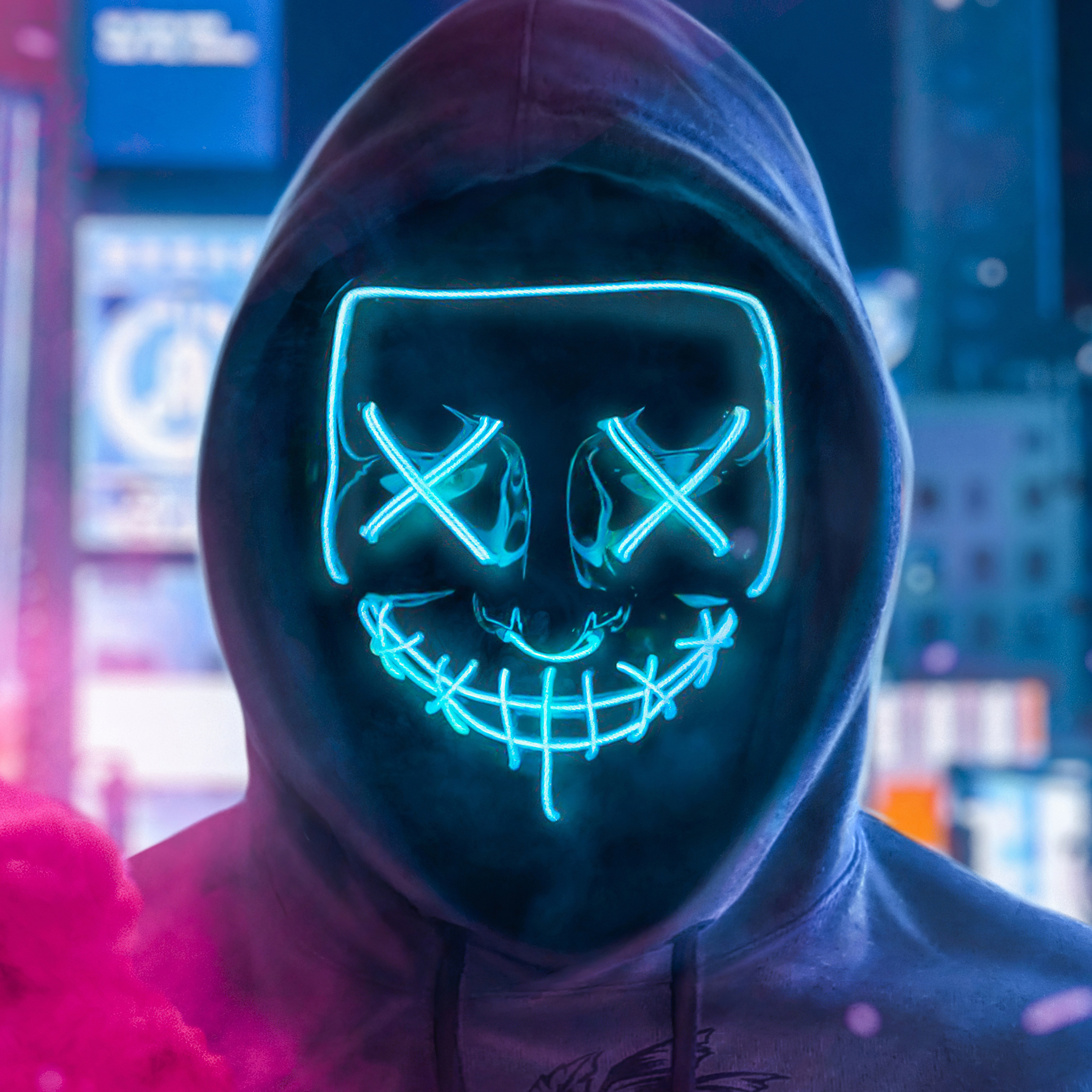 X mask guy with smoke bomb in hand k ipad pro retina display hd k wallpapers images backgrounds photos and pictures