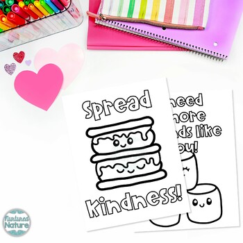 Smores coloring pages for valentines day craft by nurtured nature