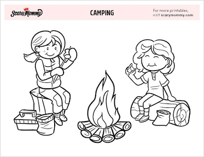 Grab the smores kit its time for camping coloring pages