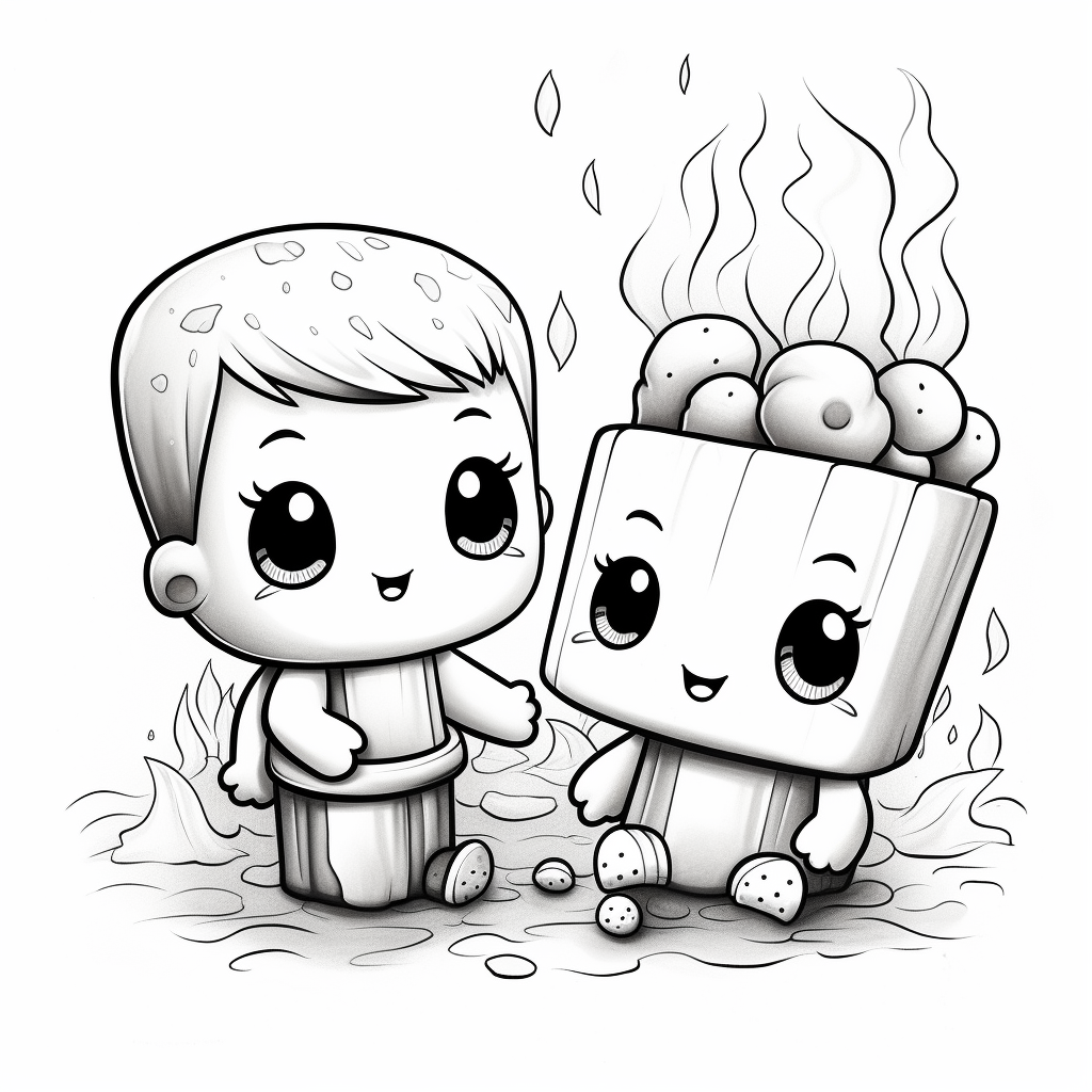 Smores coloring page