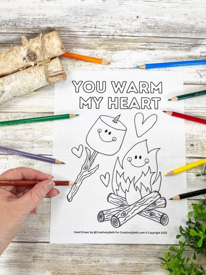 Smores coloring page free printable