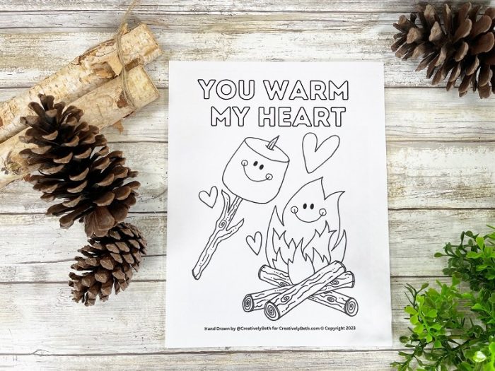 Smores coloring page free printable