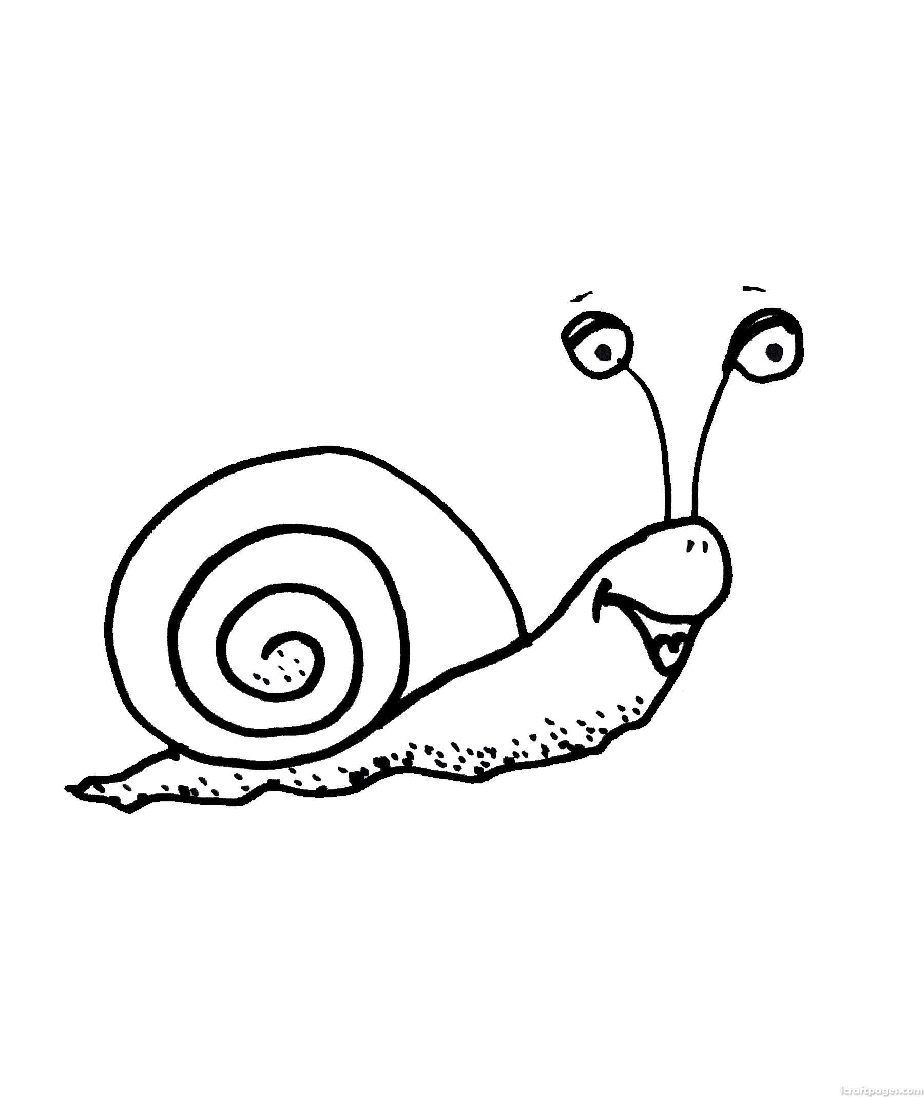 How to draw a cute snail coloring page