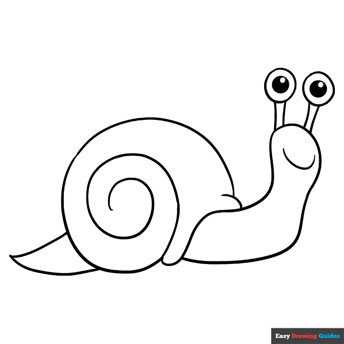 Snail coloring page easy drawing guides