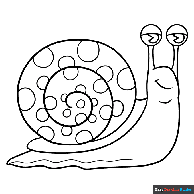 Cartoon snail coloring page easy drawing guides
