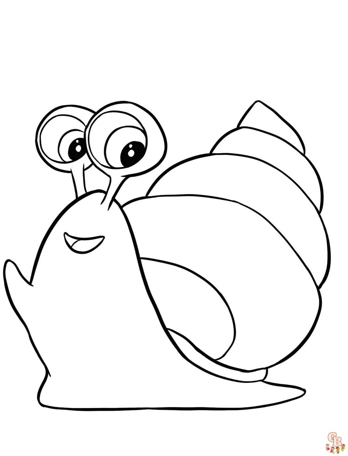 Color with snail coloring pages