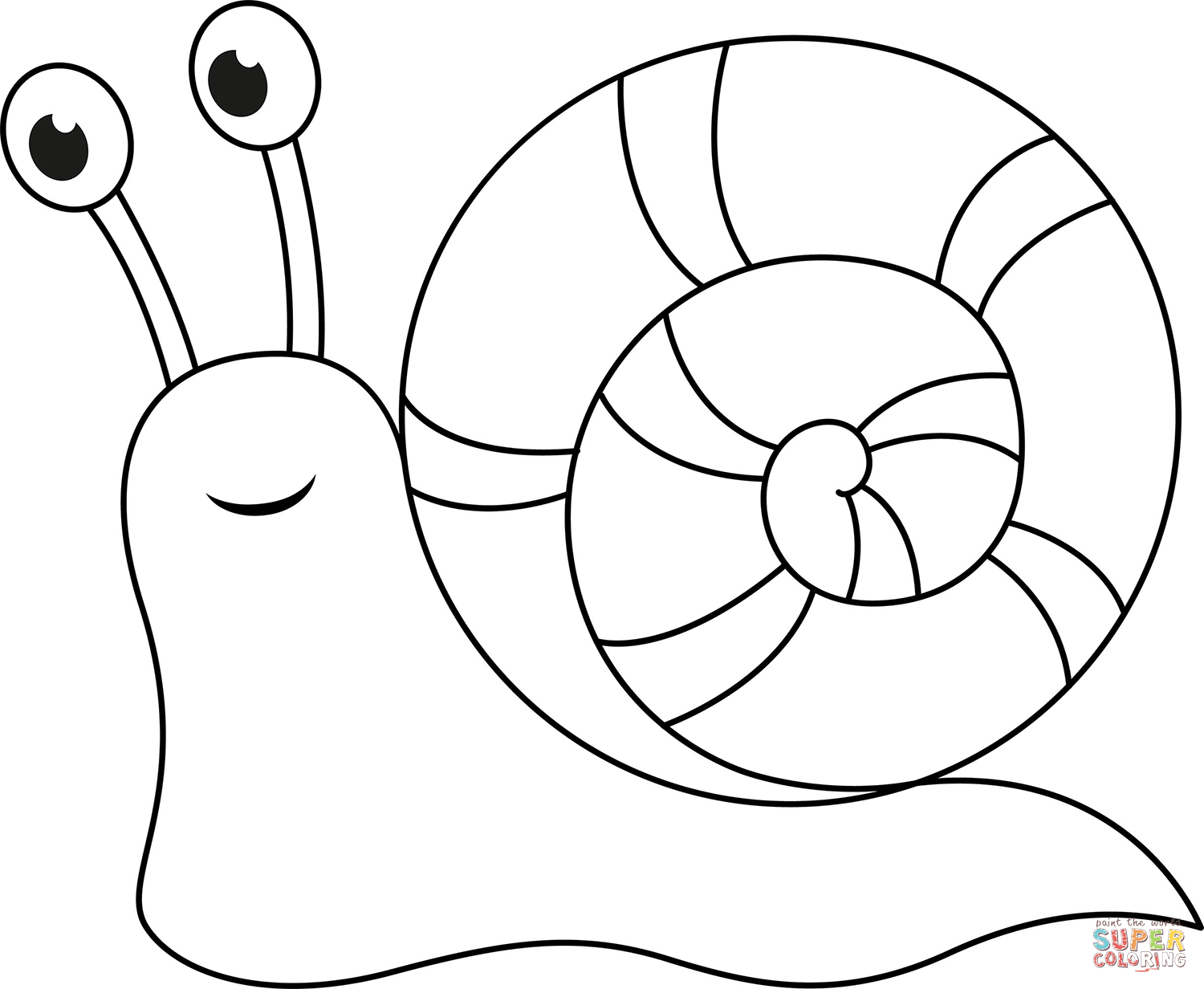 Cute snail coloring page free printable coloring pages