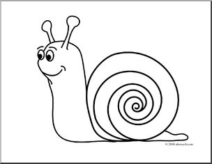 Clip art cartoon snail coloring page i